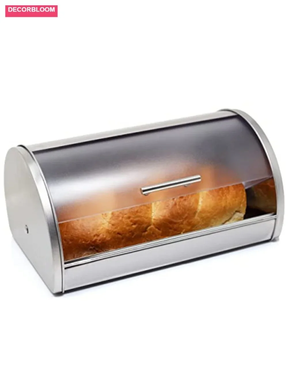 Stainless Steel Bread Box with Sliding Frosted Lid